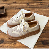 Women Patchwork Suede Leather Flat Casual Training Shoes Newgew Shoes