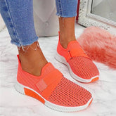 Women Fashion Bling Rhinestones Flyknit Fabric Slip On Breathable Platform Sneakers NewGew