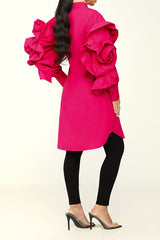 Solid Color Sweet Ruffle Sleeve Mini Dress NewGew