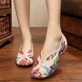 Women's Slip-on Hidden Embroidered Comfortable Style Heels Newgew