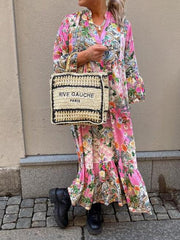 Marsell Maxi Dress Flower Pink Newgew Dresses