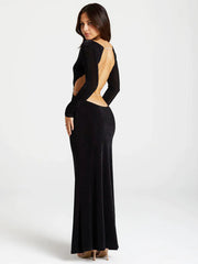 Pearl Chain Backless Fitted Maxi Dress Newgew Dresses