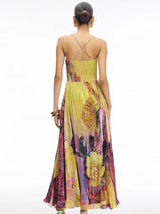 Kiara Multicolored Ikat Print Maxi Dress Newgew Dresses