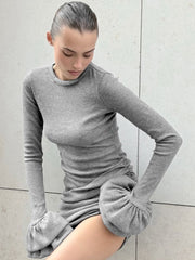 Double Bell Sleeve Mini Dress Newgew Dresses