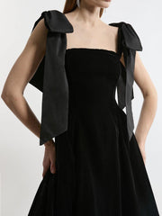 Velvet Strapless Bow Midi Dress Newgew Dresses