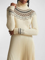 Hybrid Sweater-Pleated Turtleneck Dress Newgew Dresses