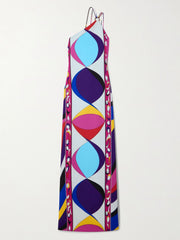 Manny Embellished One-Shoulder Printed Cady Maxi Dress Newgew Dresses