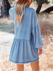 Indigo Denim Mini Dress Newgew Dresses