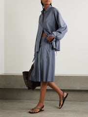 Tie Detail Striped Shirt Newgew Dresses