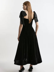 Velvet Strapless Bow Midi Dress Newgew Dresses