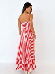 Striped Thin Strappy Midi Dress Newgew Dresses