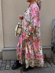 Marsell Maxi Dress Flower Pink Newgew Dresses