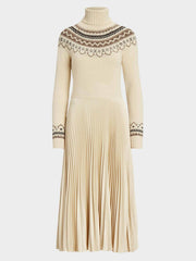 Hybrid Sweater-Pleated Turtleneck Dress Newgew Dresses