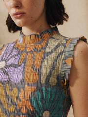 Multicolor Botanical Print Midi Dress Newgew Dresses