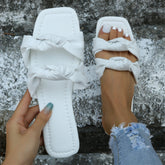 Casual Daily Patchwork Solid Color Square Comfortable Shoes NewGew