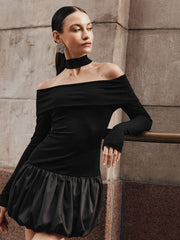 Off-the-shoulder Petal Hem Dress Newgew Dresses