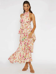 Halterneck Maxi Dress - Provence Bloom Newgew Dresses