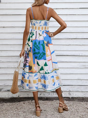 Patchwork Slip Maxi Dress: Abstract Colorful Printed Newgew Dresses