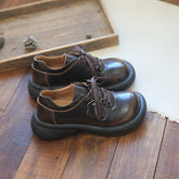 Women Retro Glossy Leather Casual Shoes Newgew Shoes