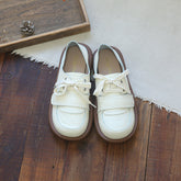 Women Retro Leather Flat Soft Casual Shoes Newgew Shoes