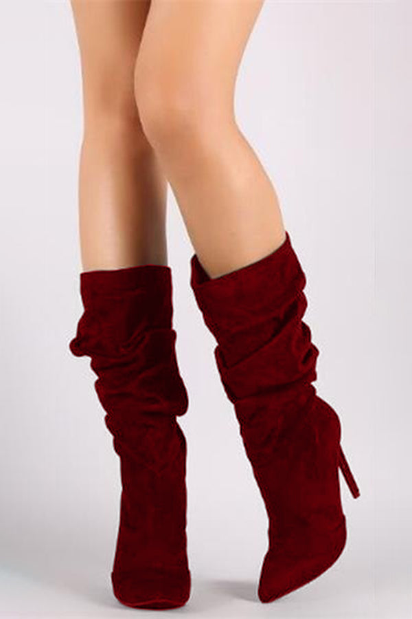 Sexy Solid Color Stiletto Mid-Calf Boots NewGew