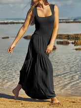 Square Neck Patchwork Boho Maxi Dress Newgew Dresses