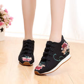 Women's Buckle Female Cloth Ethnic Style Canvas Shoes Newgew