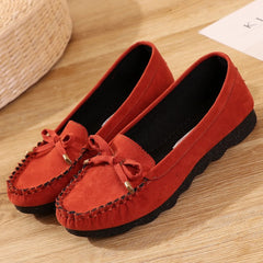 Women's Cloth Flat Bow Mother Soft Canvas Shoes Newgew