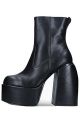 Trendy Imitation Leather Solid Color Platform High Heel Short Boots NewGew