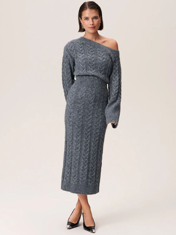 Arona Knitted Midi Dress Newgew Dresses