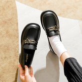 Women Minimalist Casual Soft Chunky Heel Loafers Newgew Shoes