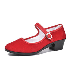 Women's Old Beijing Cloth Flat Mid Canvas Shoes Newgew