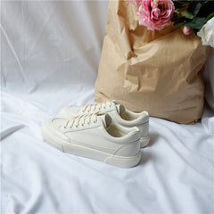 Women's Fan Street Shooting Pure White Spring Canvas Shoes Newgew