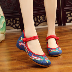 Women's Colorful Phoenix Square Dance Tendon Bottom Canvas Shoes Newgew