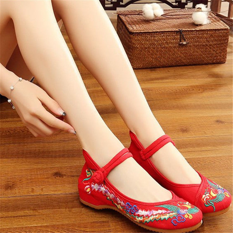 Women's Colorful Phoenix Square Dance Tendon Bottom Canvas Shoes Newgew