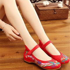 Women's Colorful Phoenix Square Dance Tendon Bottom Canvas Shoes Newgew