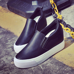 Women's Platform Height Increasing Insole Female Slip-on Canvas Shoes Newgew