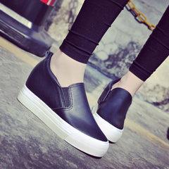 Women's Platform Height Increasing Insole Female Slip-on Canvas Shoes Newgew