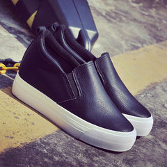 Women's Platform Height Increasing Insole Female Slip-on Canvas Shoes Newgew
