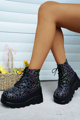Casual Thick Sole Five-pointed Star Printed Short Boots NewGew