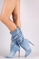 Sexy Solid Color Stiletto Mid-Calf Boots NewGew