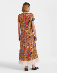 Floral - Printed Feather - Hem Dress Newgew Dresses