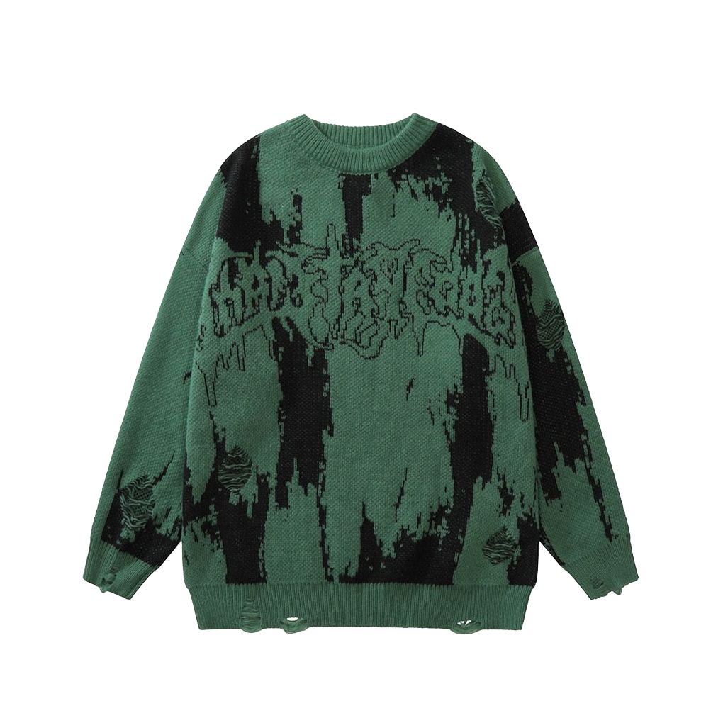 Distressed Gothic Knitted Sweater Newgew