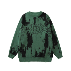 Distressed Gothic Knitted Sweater Newgew