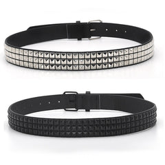 Faux Leather Pyramid Studded Belt Newgew