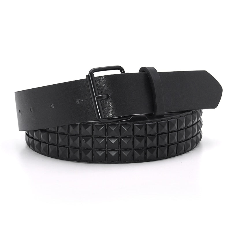Faux Leather Pyramid Studded Belt Newgew