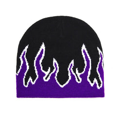Flame Print Y2K Beanie Newgew
