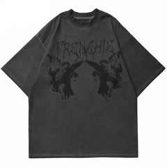 Gothic Angel Garment Dyed T-Shirt Newgew