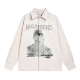 Gothic Print Button Down Shirt Newgew