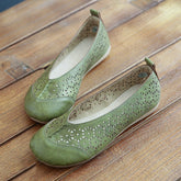 Handmade Retro Hollow-Out Breathable Flats Newgew Shoes